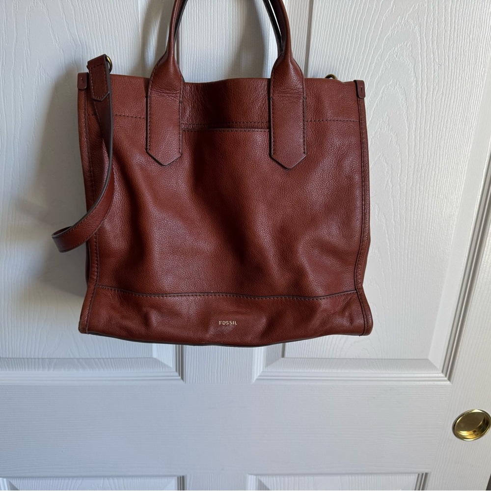 Fossil Cognac Leather Shoulder Bag